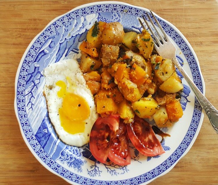 potatoes and squash plated